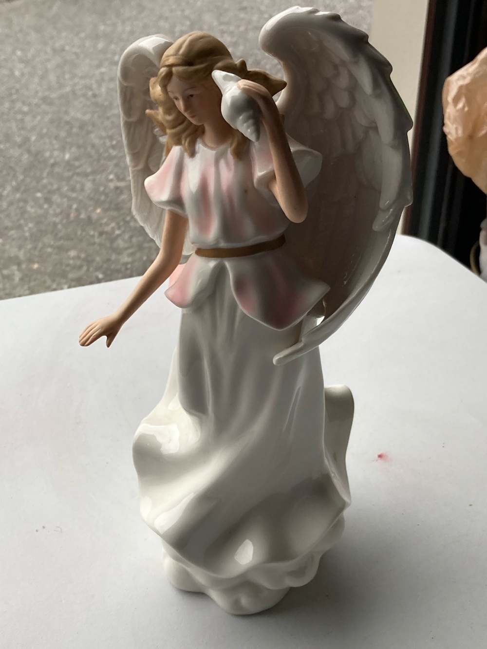Porcelain Angel Figurine Spring  Angel Figurine Light up Porcelain